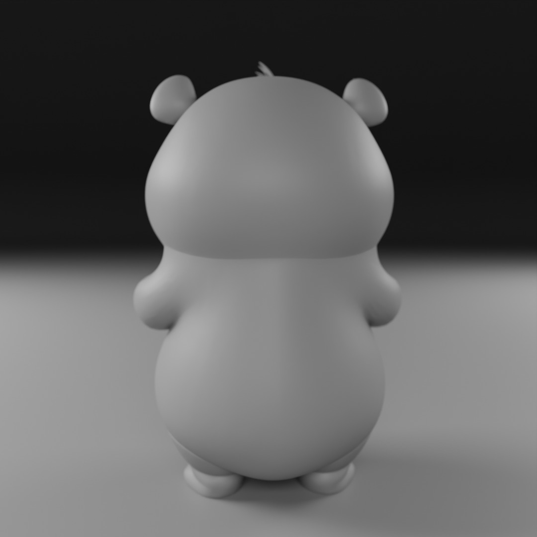 cute panda bear 3D print model_3