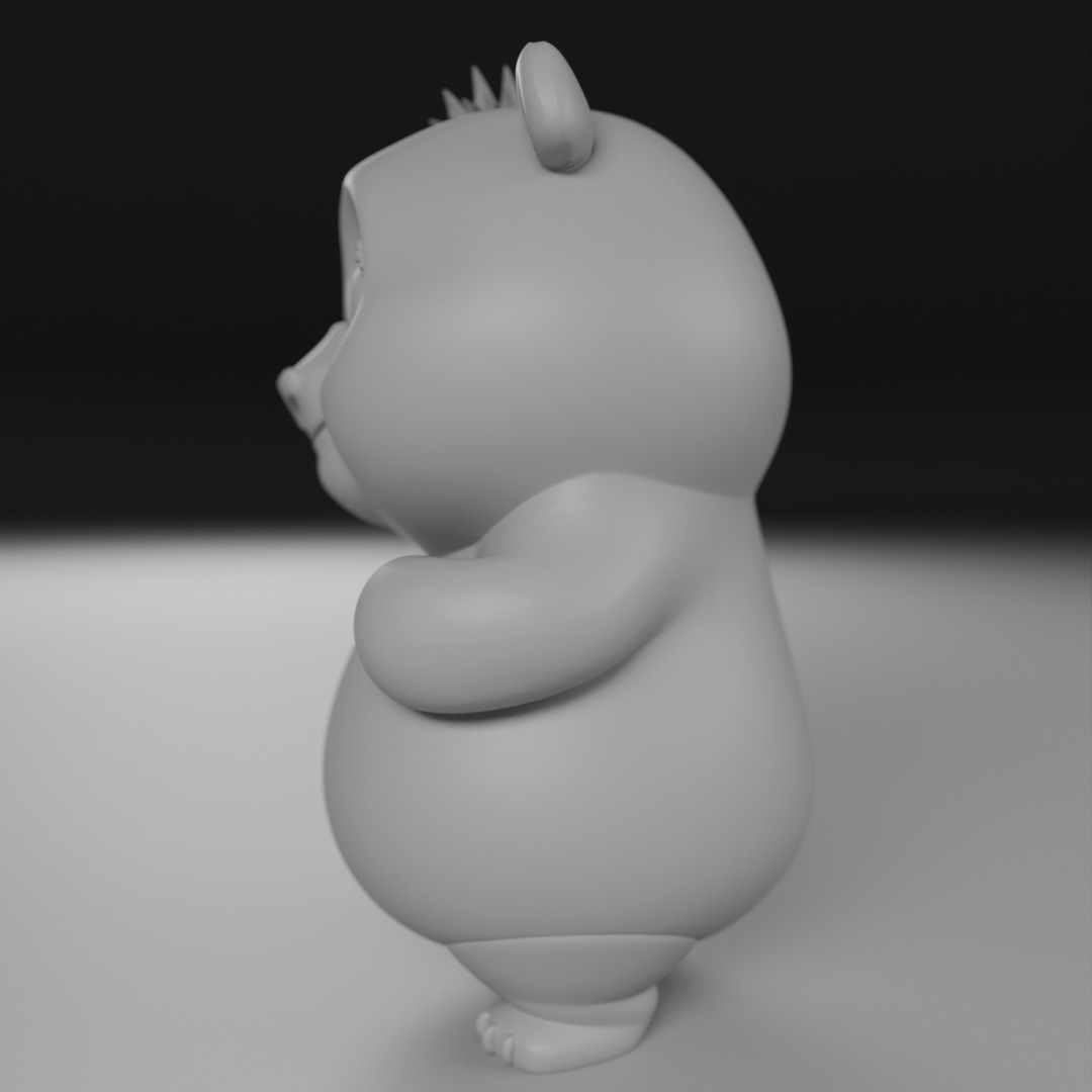 cute panda bear 3D print model_2