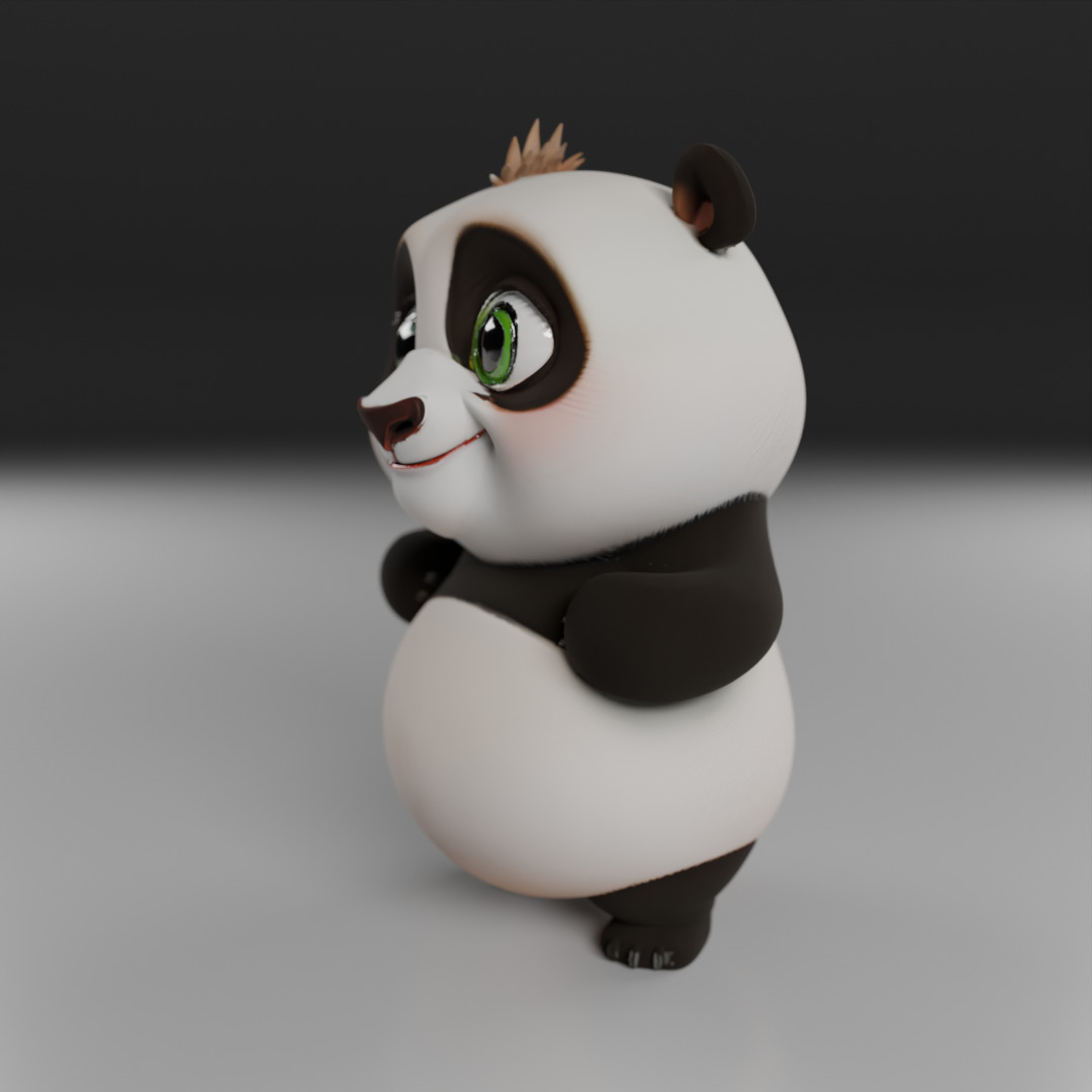 cute panda bear 3D print model_13