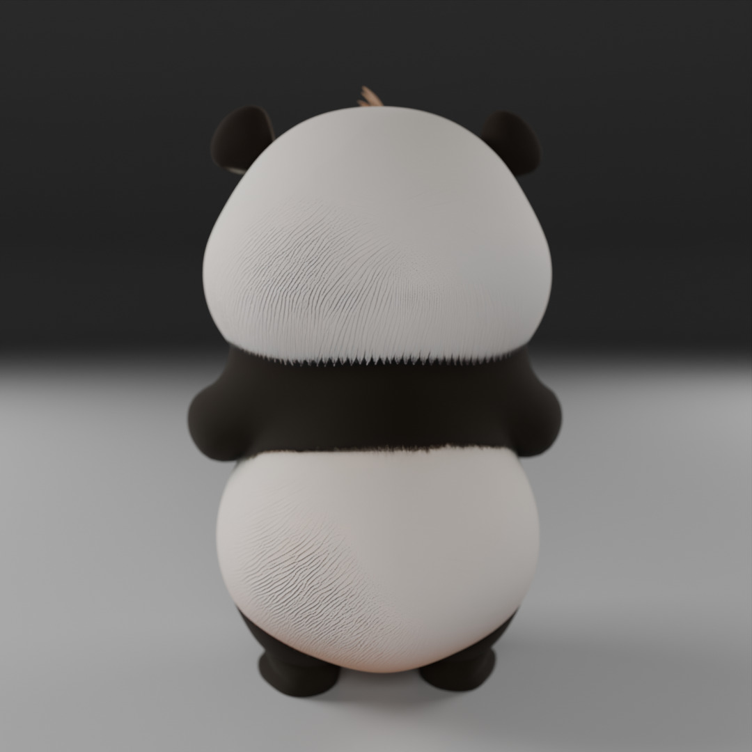 cute panda bear 3D print model_11