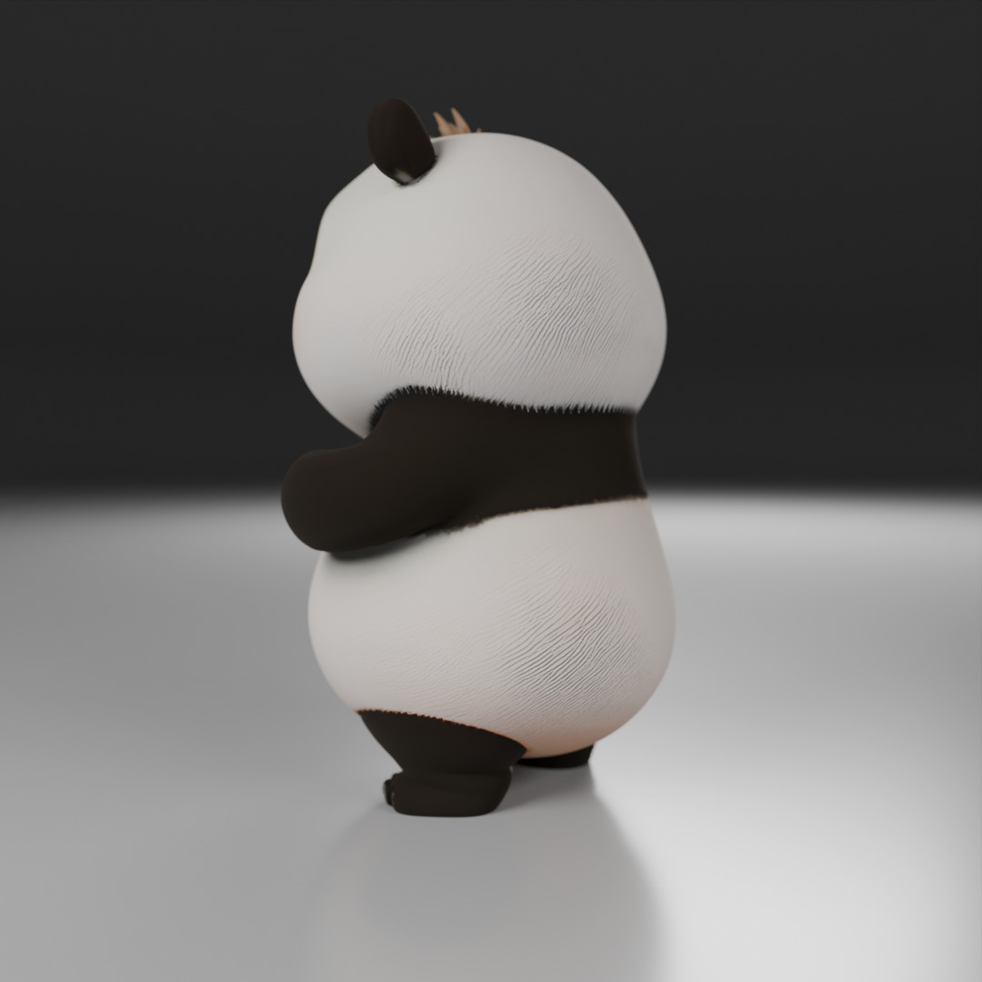 cute panda bear 3D print model_15