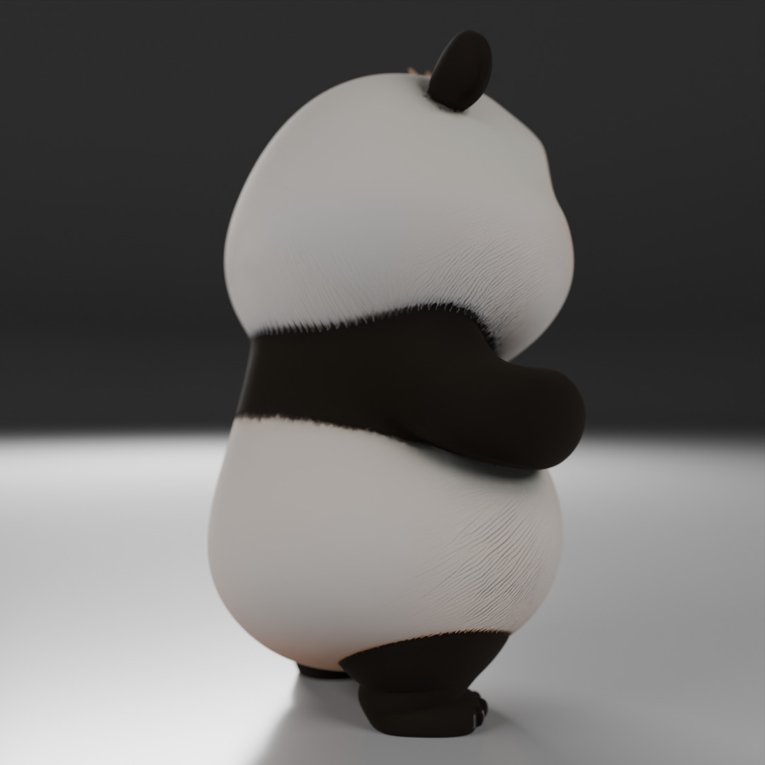cute panda bear 3D print model_14