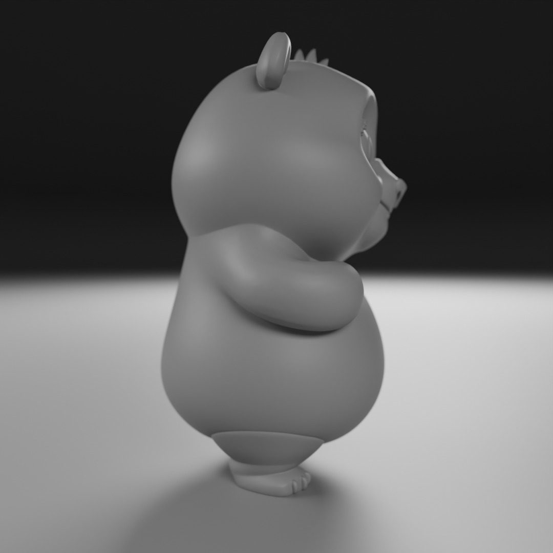 cute panda bear 3D print model_1