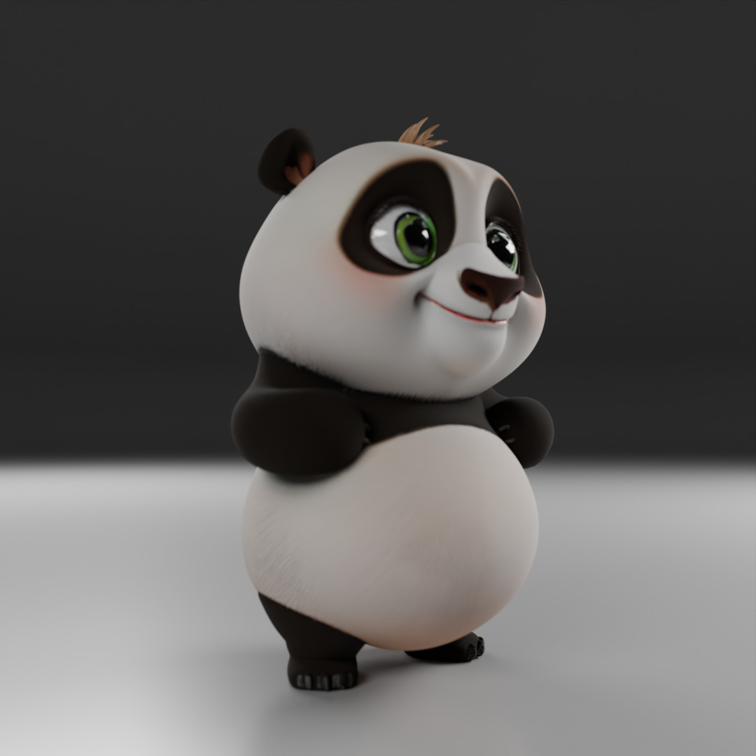 cute panda bear 3D print model_16