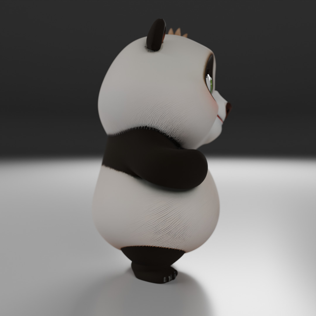 cute panda bear 3D print model_9