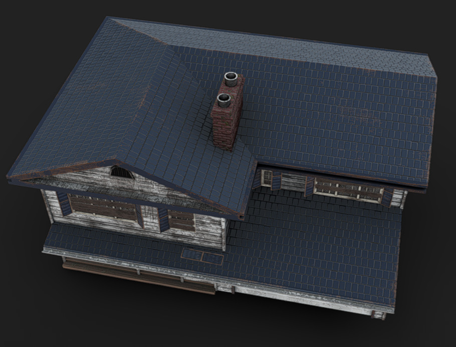 House 08 - Abandoned Low-poly 3D model_7
