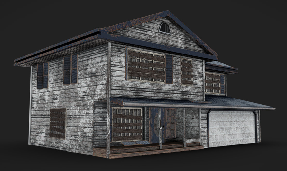 House 08 - Abandoned Low-poly 3D model_2