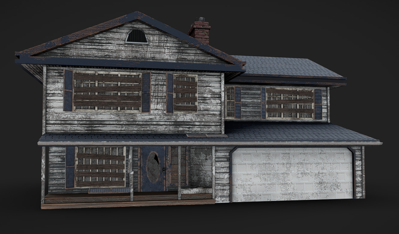 House 08 - Abandoned Low-poly 3D model_1