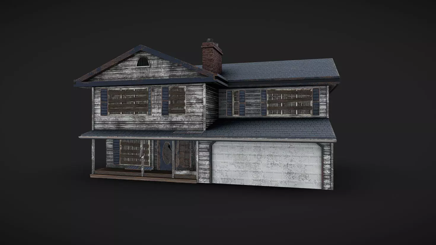 House 08 - Abandoned Low-poly 3D model_0