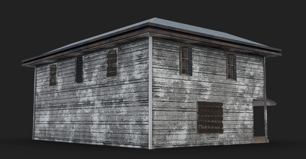 House 08 - Abandoned Low-poly 3D model_3