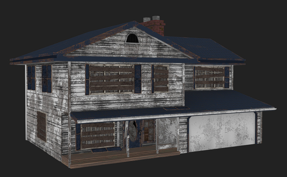 House 08 - Abandoned Low-poly 3D model_9