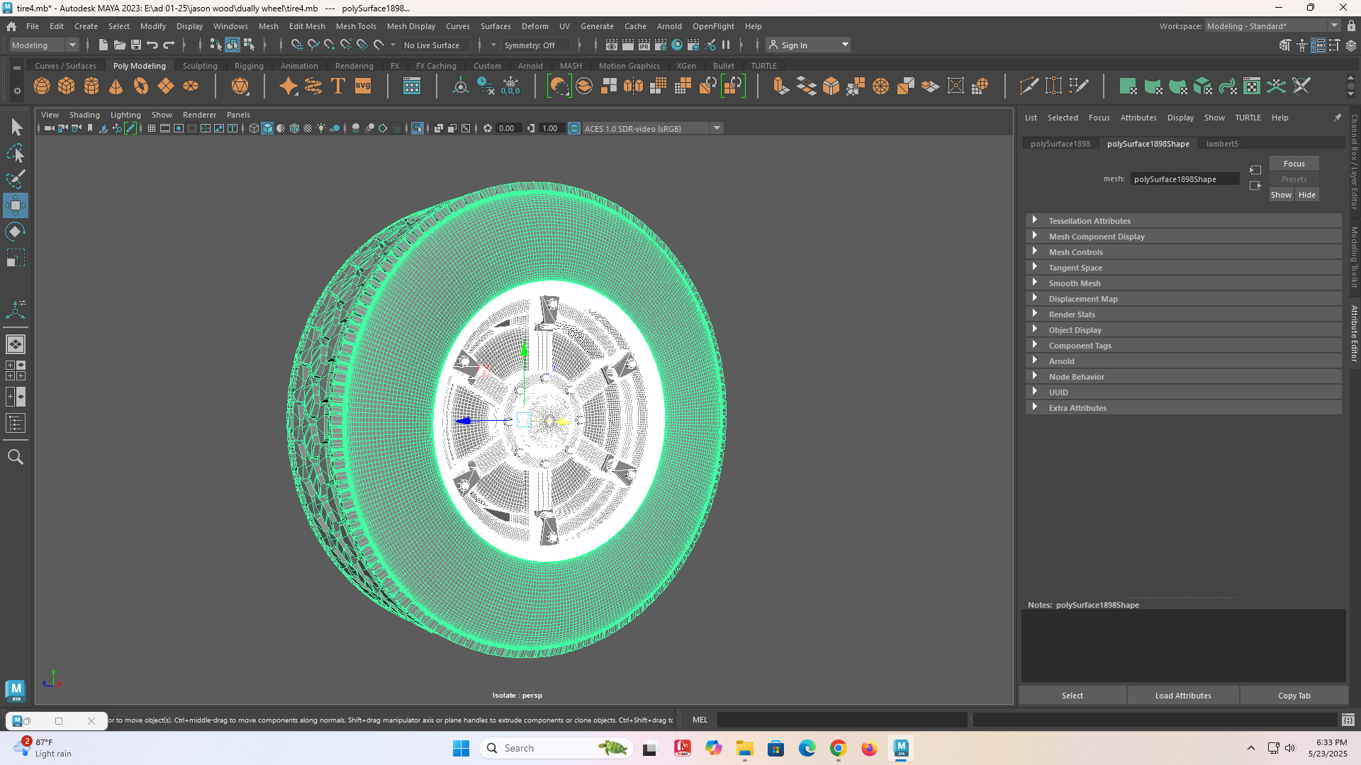 6 spoke Dayton fornt old school Rc wheel 3D print model_8