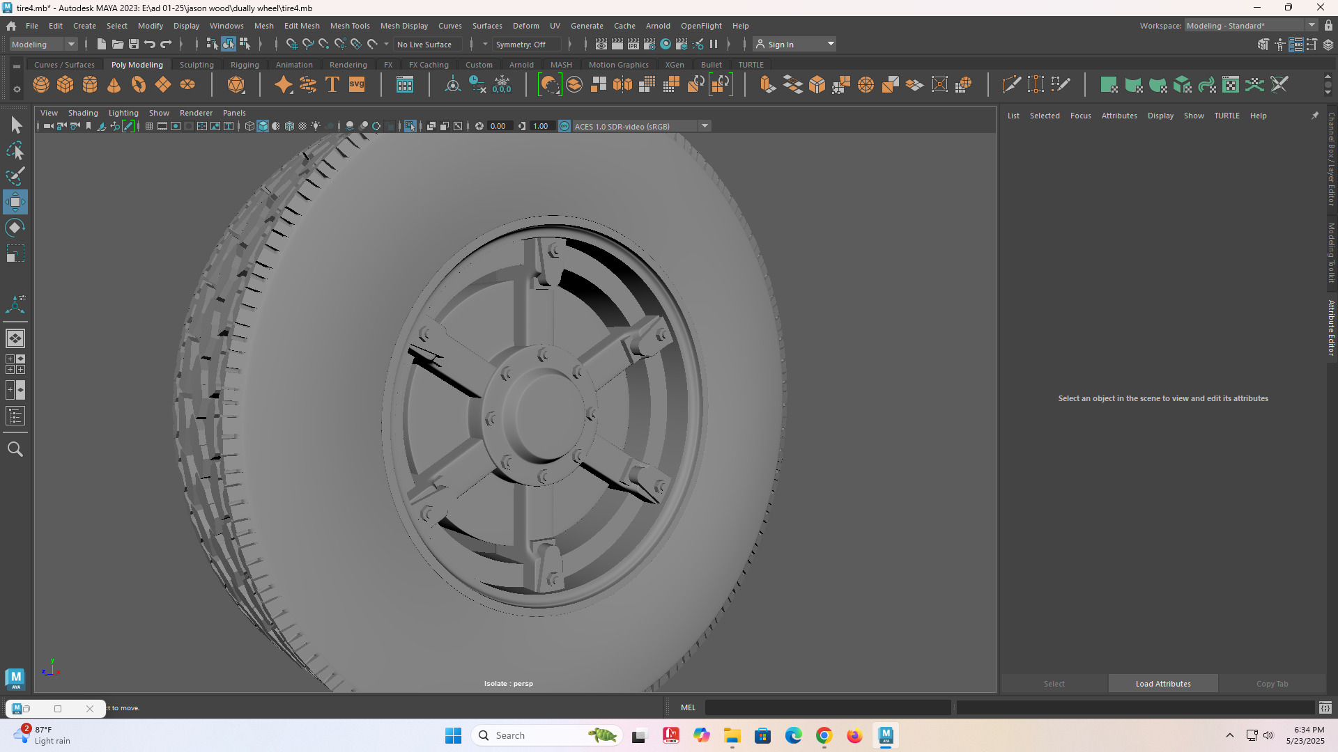 6 spoke Dayton fornt old school Rc wheel 3D print model_3