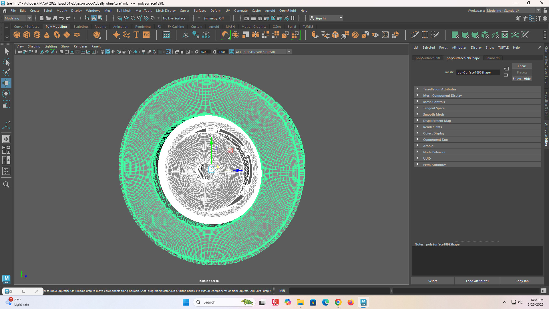 6 spoke Dayton fornt old school Rc wheel 3D print model_10