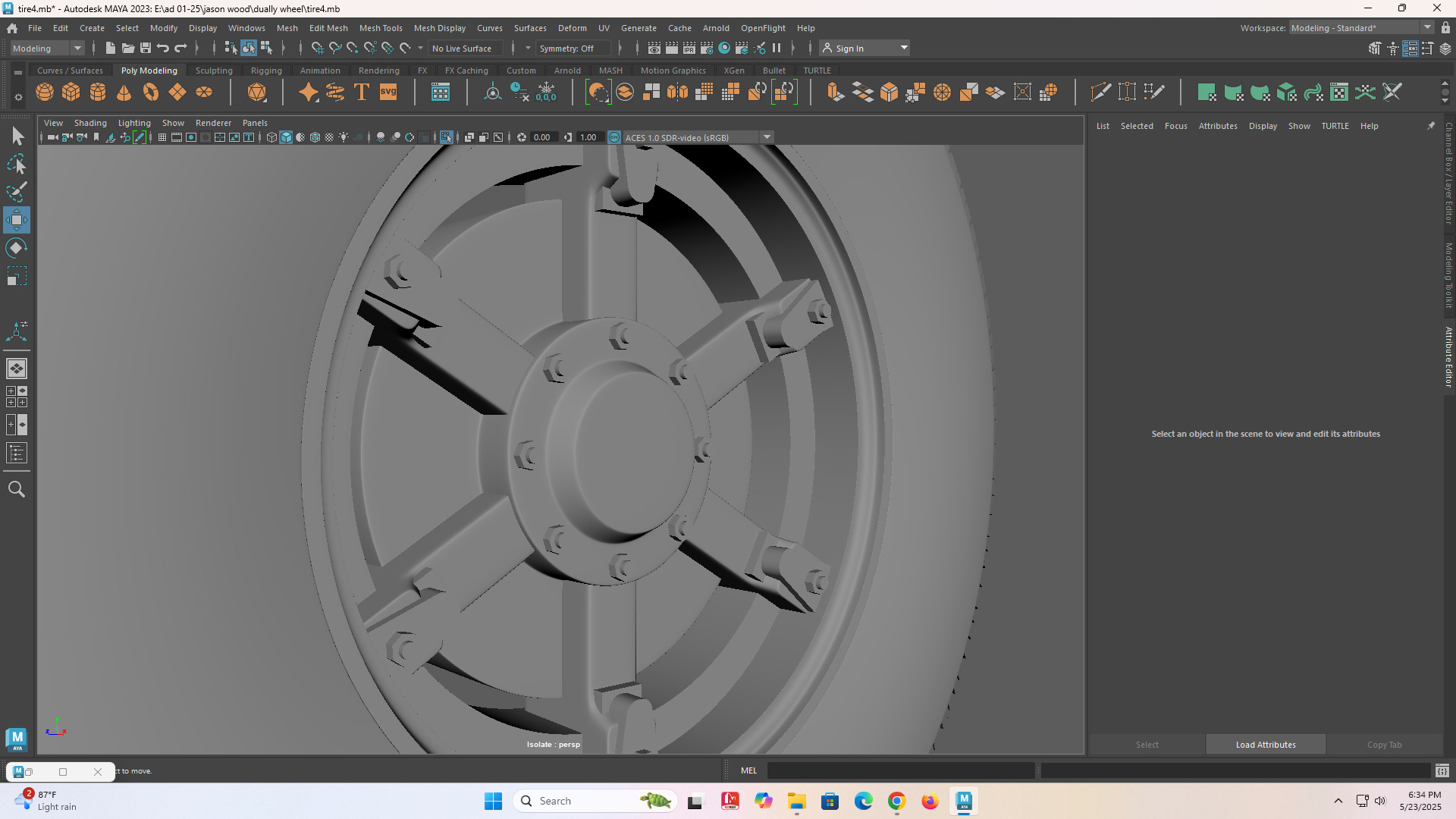 6 spoke Dayton fornt old school Rc wheel 3D print model_1