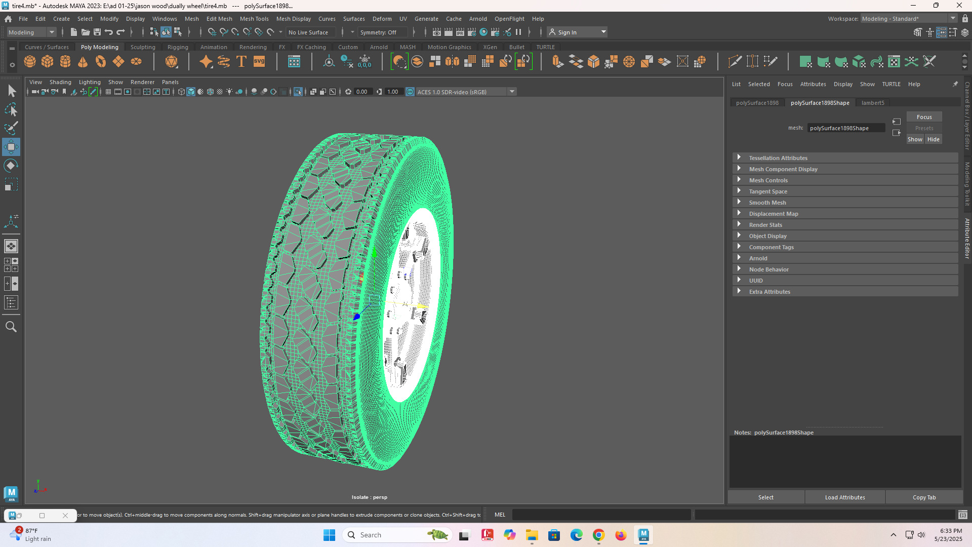 6 spoke Dayton fornt old school Rc wheel 3D print model_9