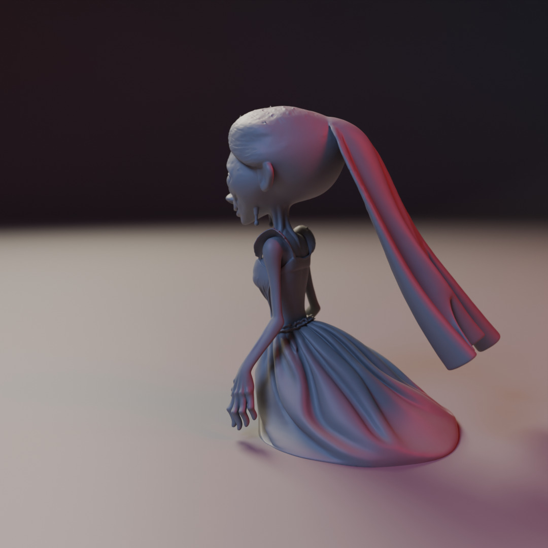 zombie bride 3D print model_7