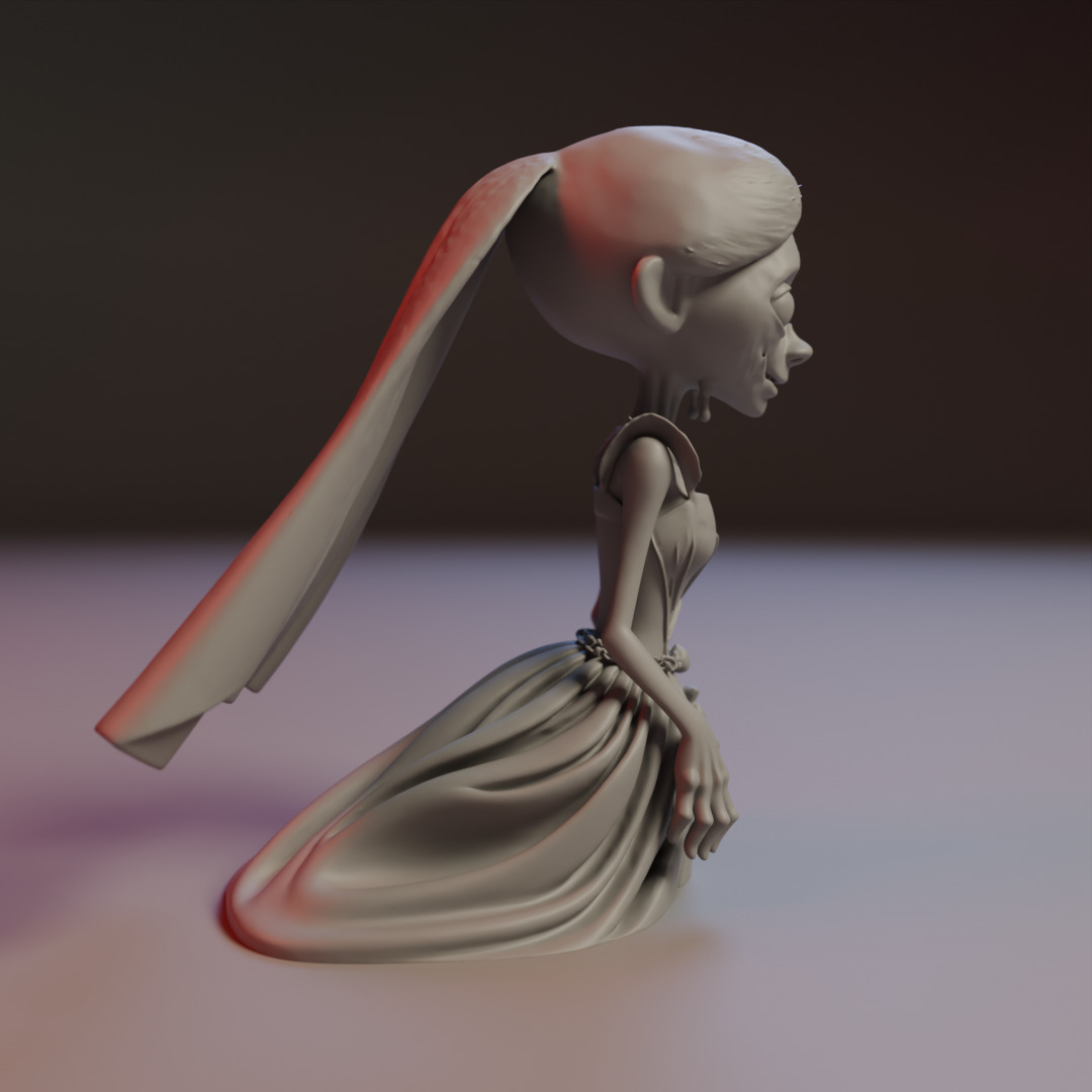 zombie bride 3D print model_1