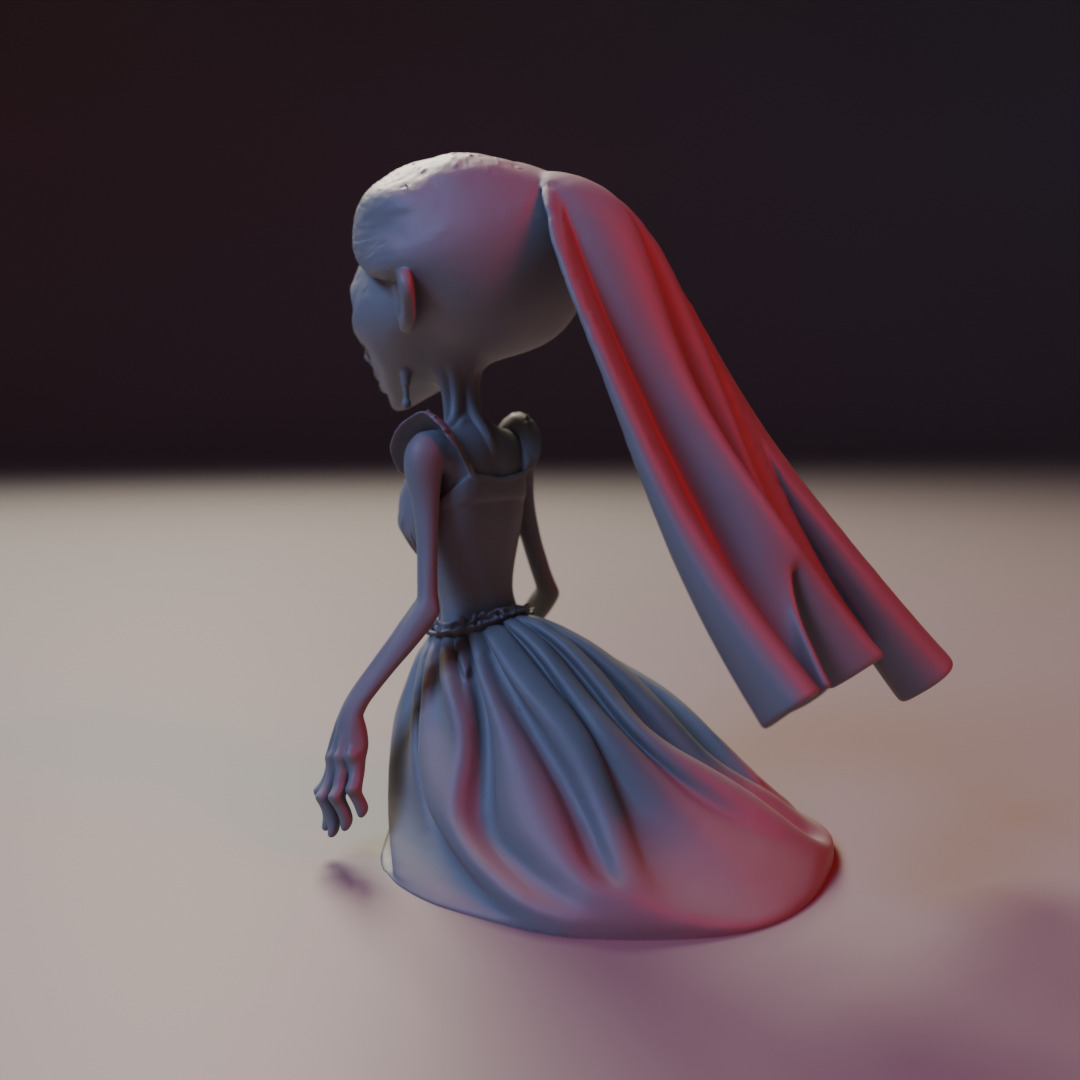zombie bride 3D print model_3