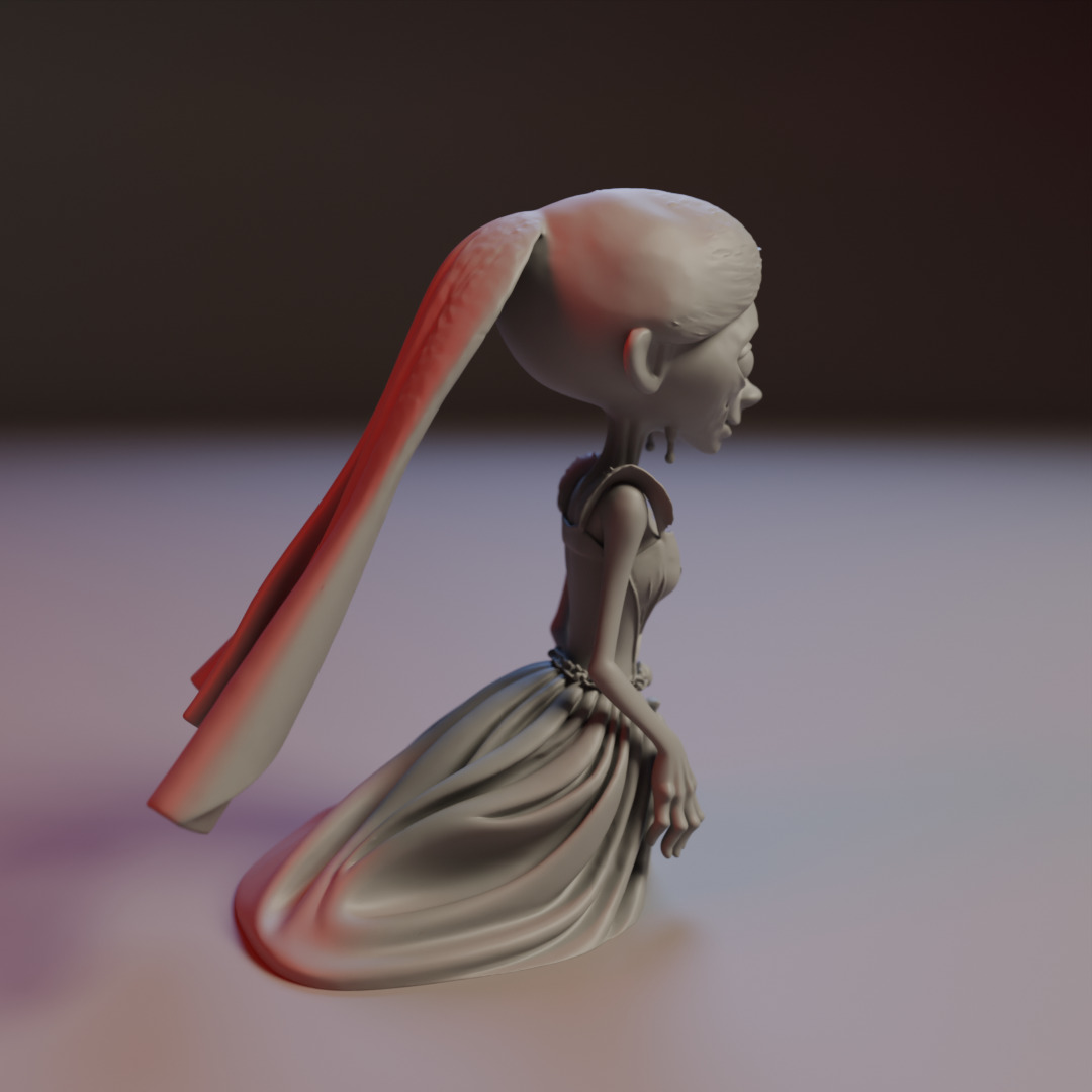 zombie bride 3D print model_6