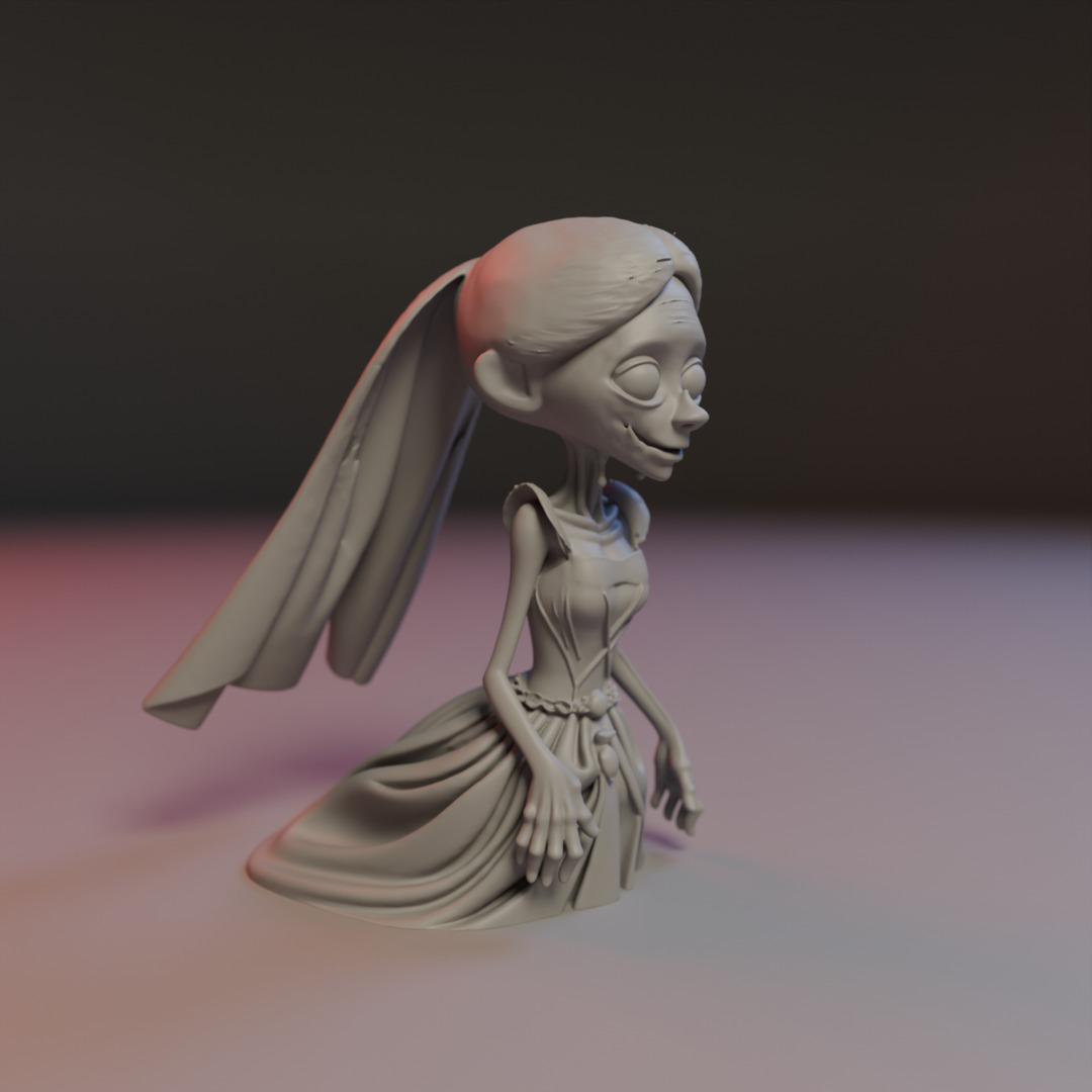 zombie bride 3D print model_4