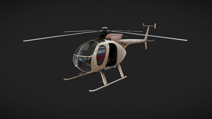 Hughes OH-6 Low-poly 3D model