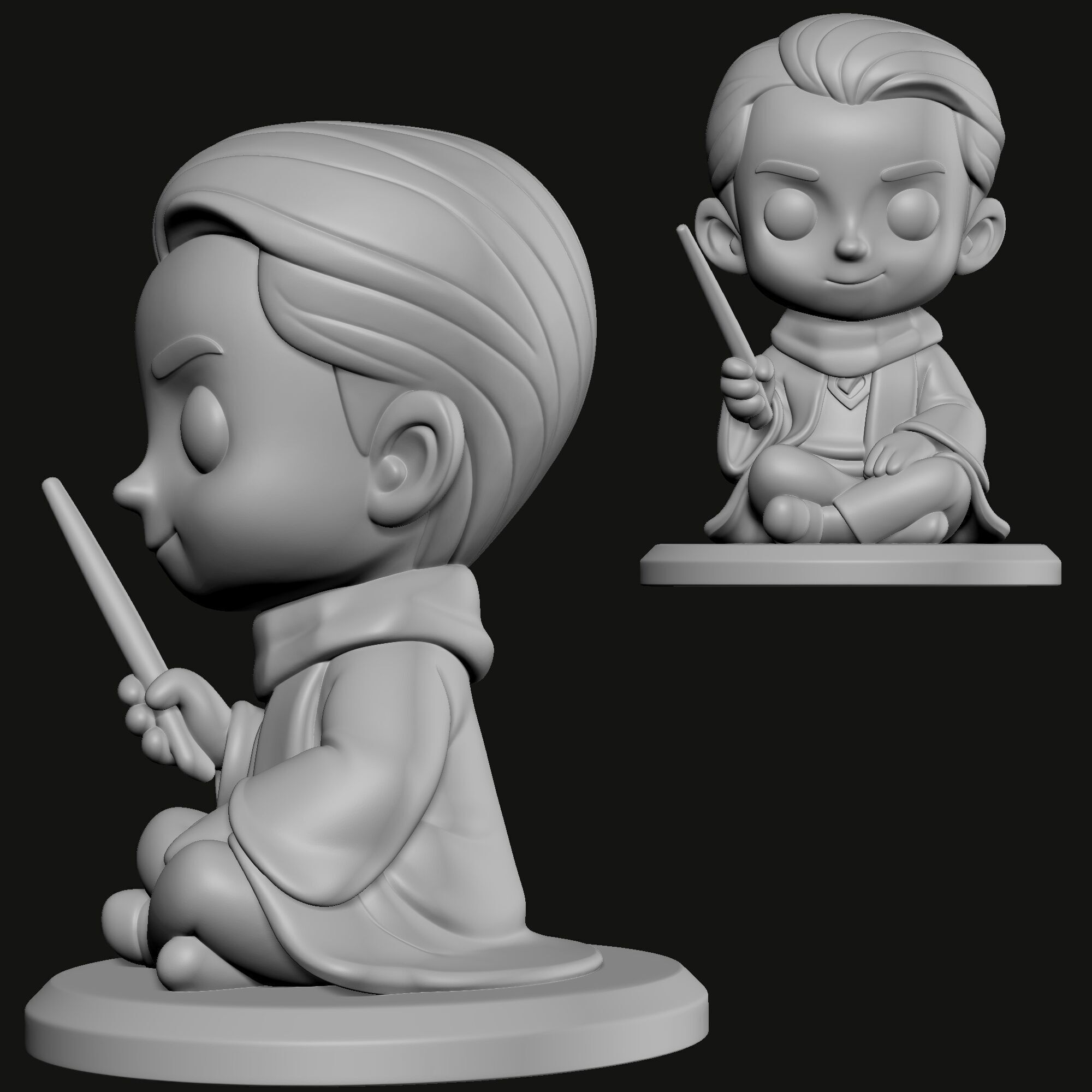 Harry Potter Chibi 3D Printable Collection  Set of 8 Characters 3D print model_2