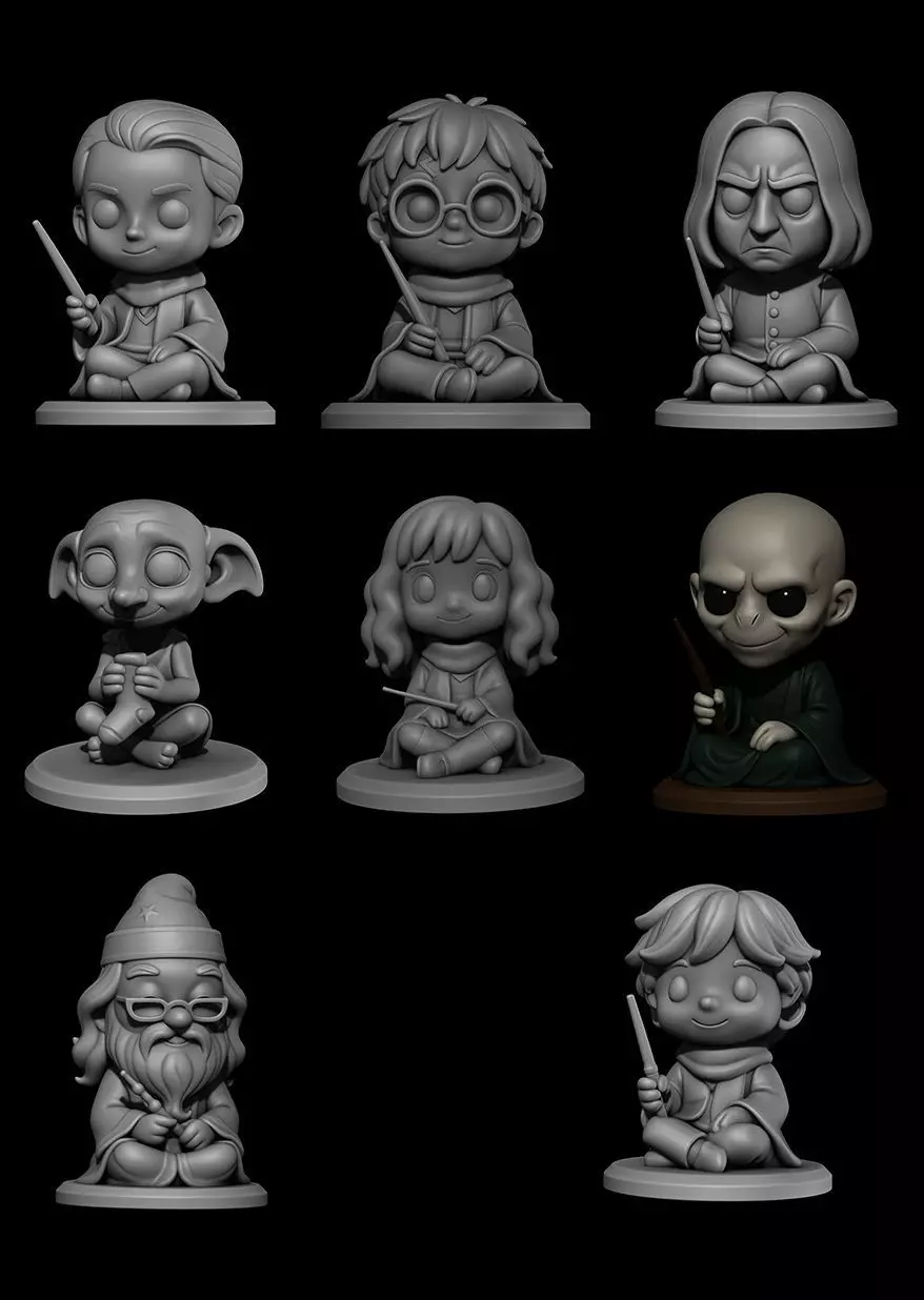 Harry Potter Chibi 3D Printable Collection  Set of 8 Characters 3D print model_0