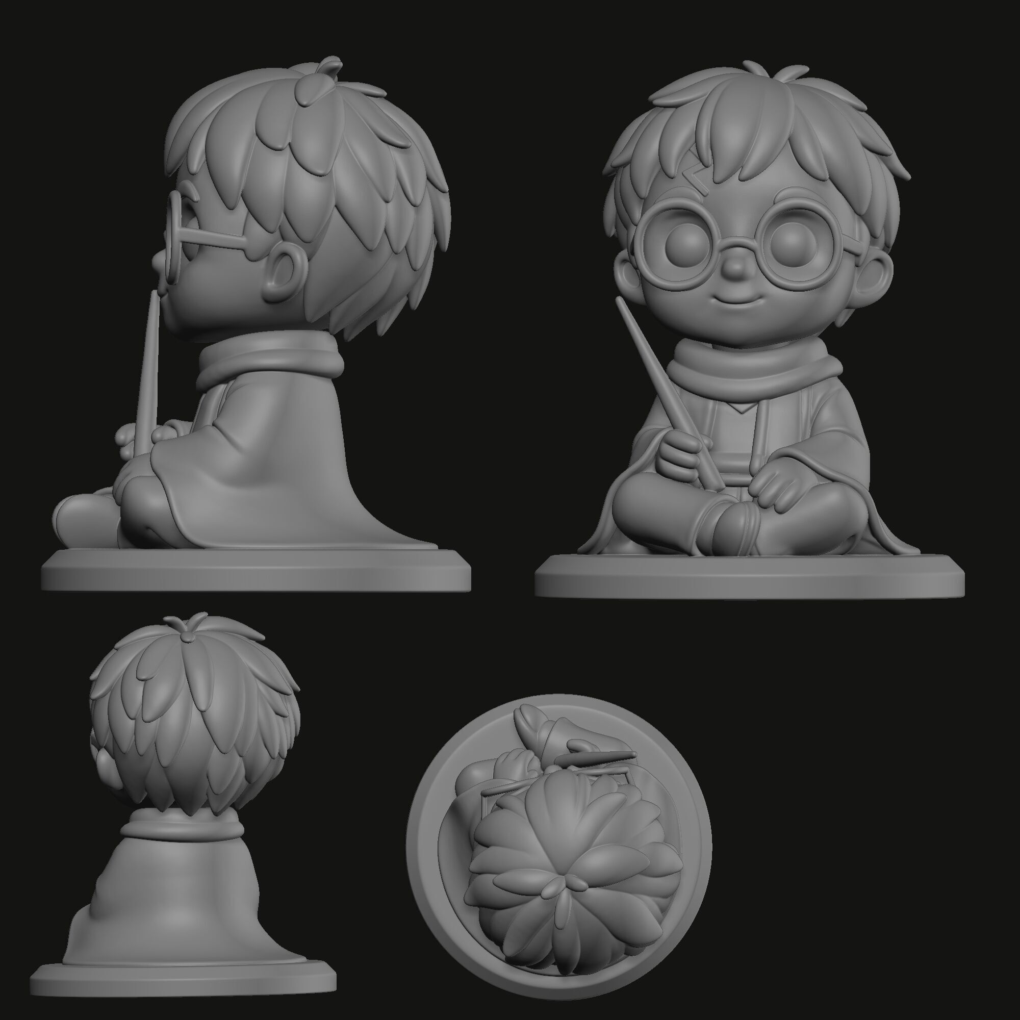 Harry Potter Chibi 3D Printable Collection  Set of 8 Characters 3D print model_7