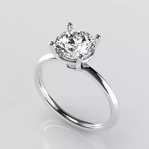 Classic Solitaire Ring - 7-4 mm Round - 150 ct points