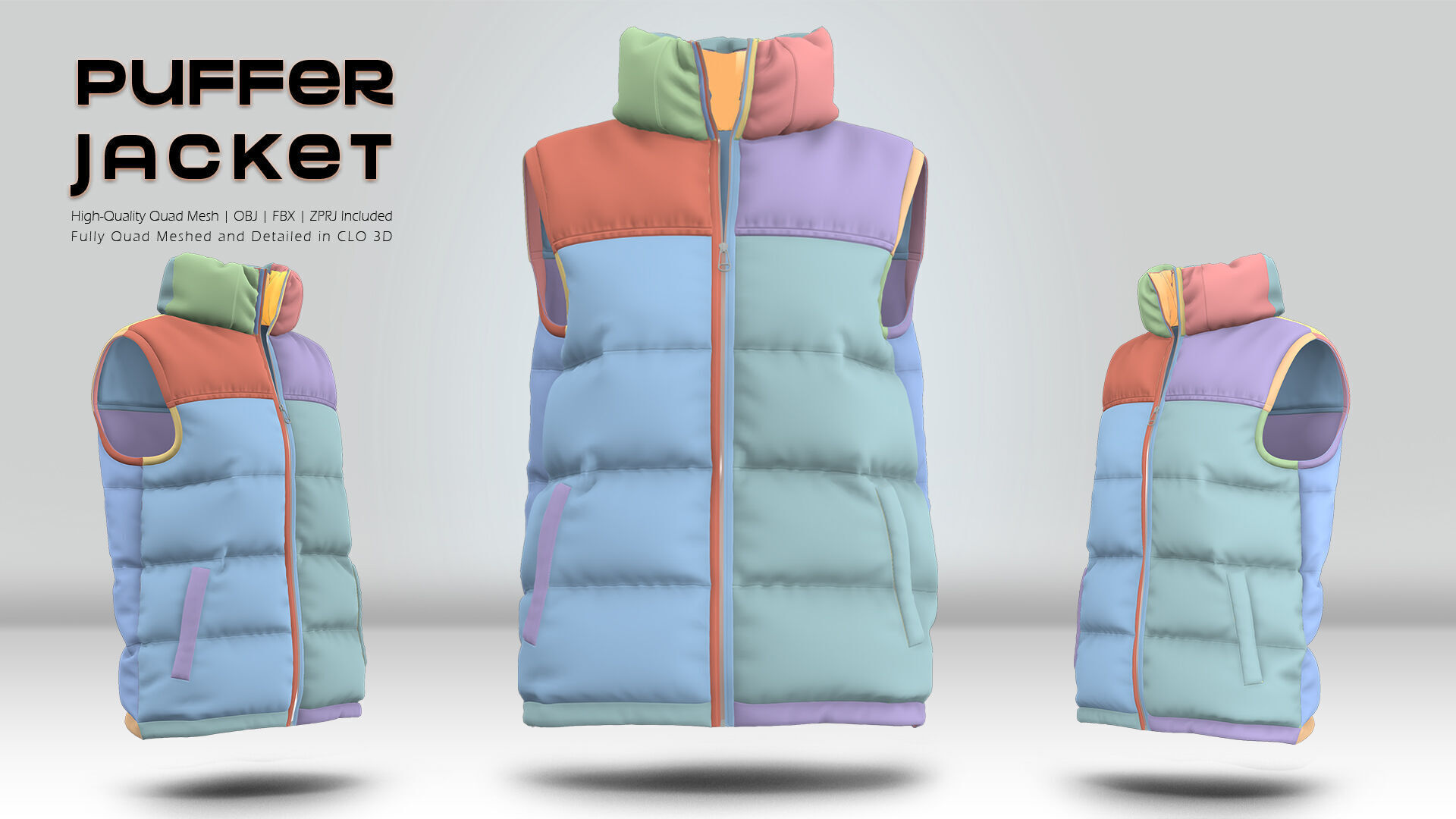 Puffer Jacket 05  3D model_6