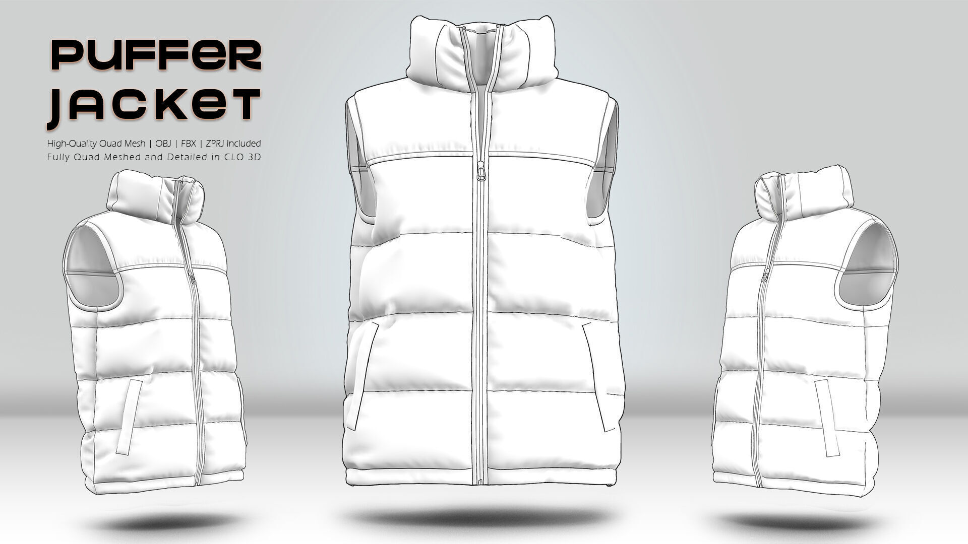 Puffer Jacket 05  3D model_8