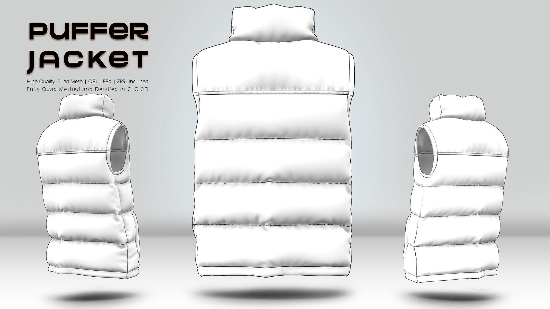 Puffer Jacket 05  3D model_9