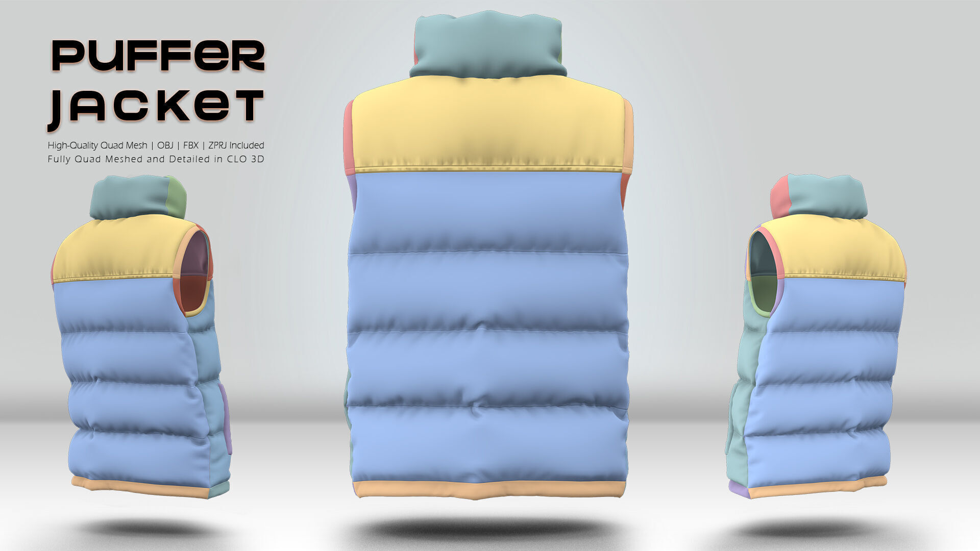 Puffer Jacket 05  3D model_7