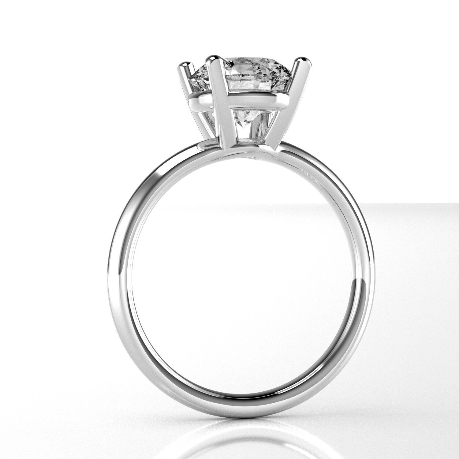 Classic Solitaire Ring - 7-8 mm Round - 175 ct points 3D print model_2
