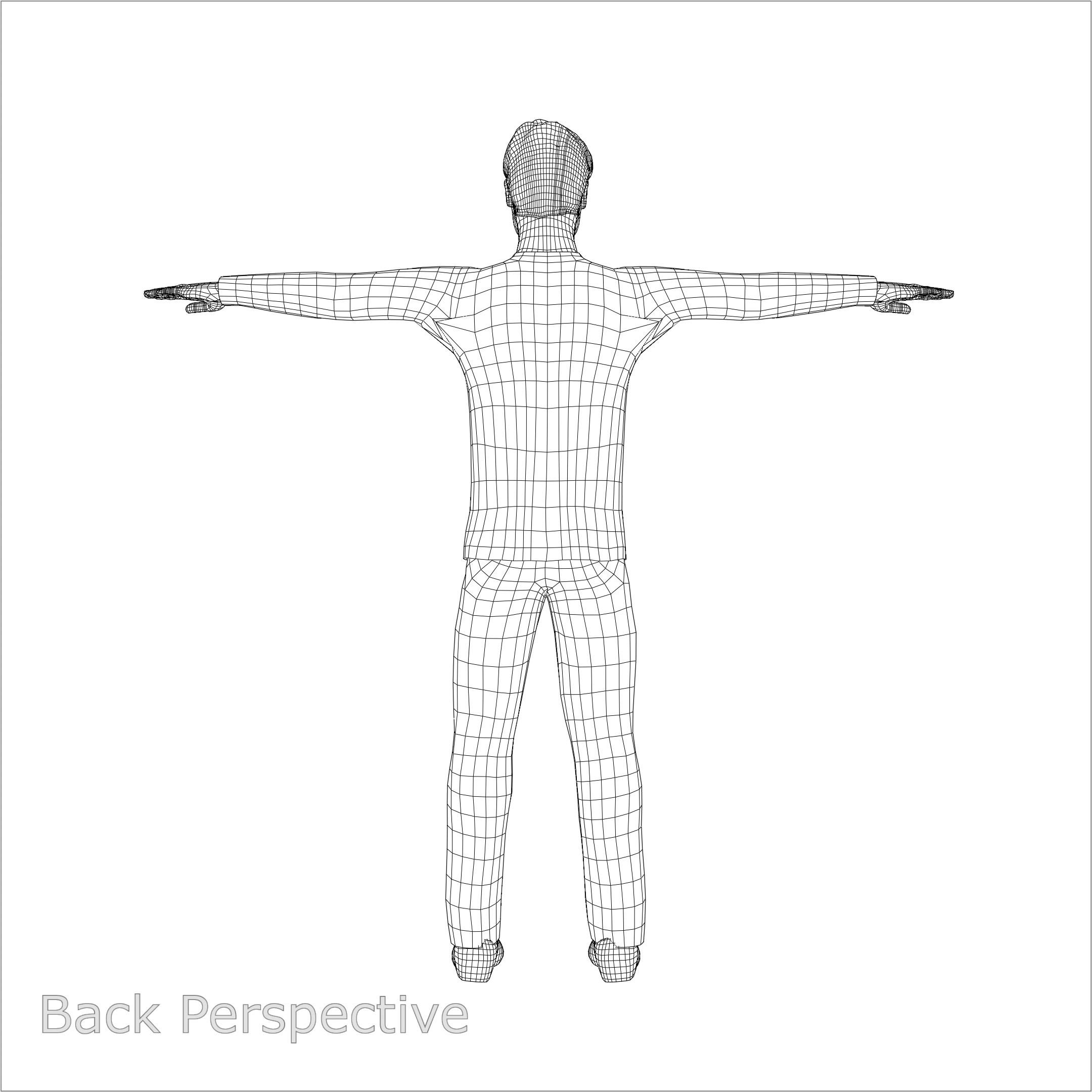 Male Character in Green Striped Shirt with Khaki Pants 3D model_12