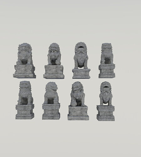Guardian stone lions for the house 3D model