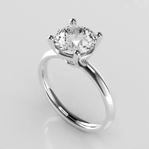 Classic Solitaire Ring - 8 mm Round - 200 ct points