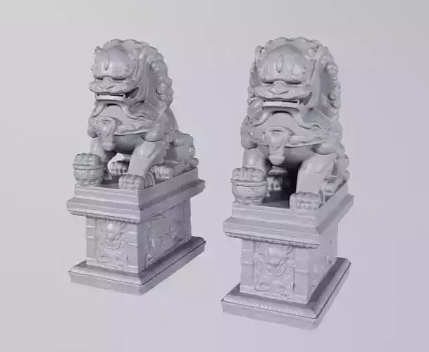 Guardian stone lions for the house 3D model