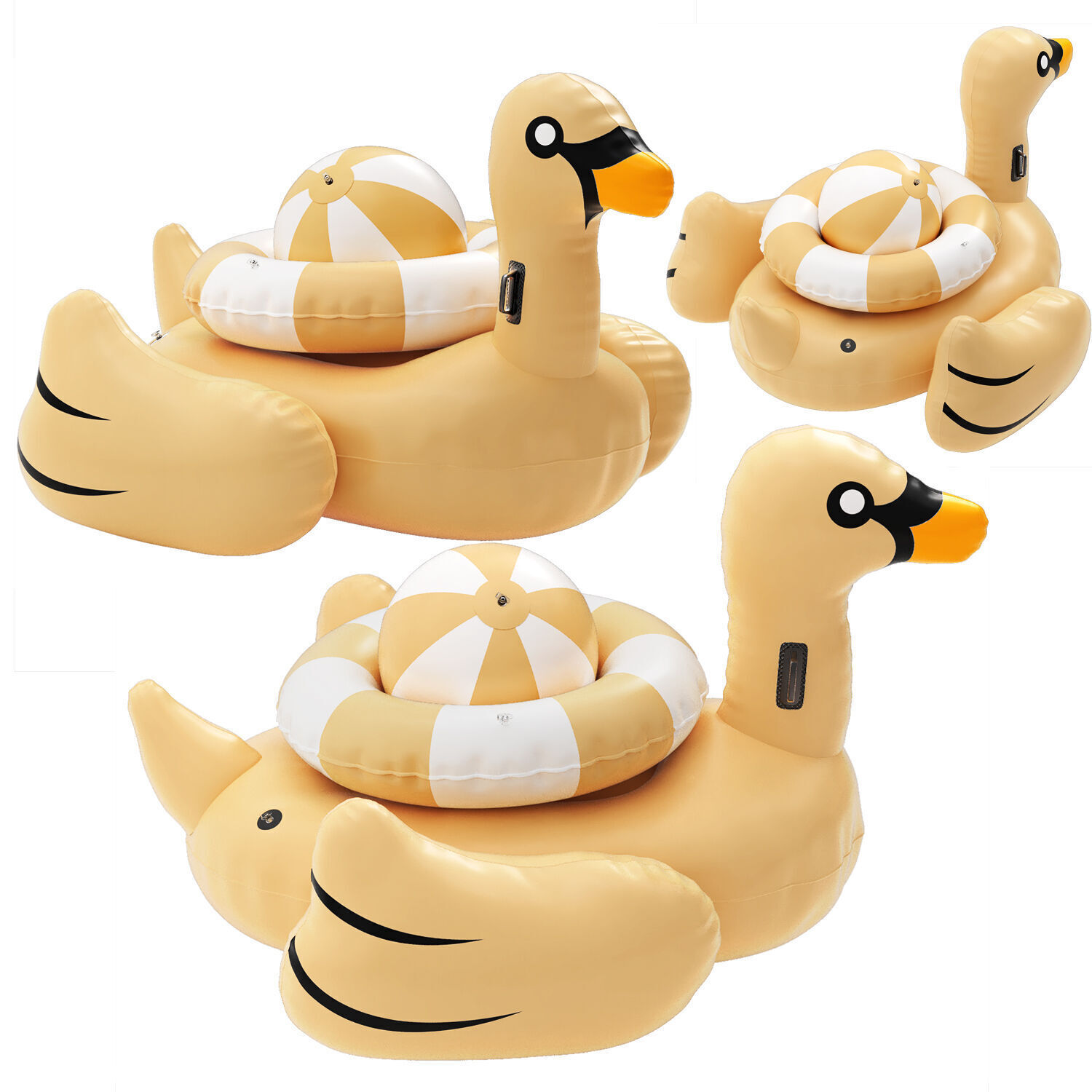 swimline giant golden goose float with ring and ball 3D model_4