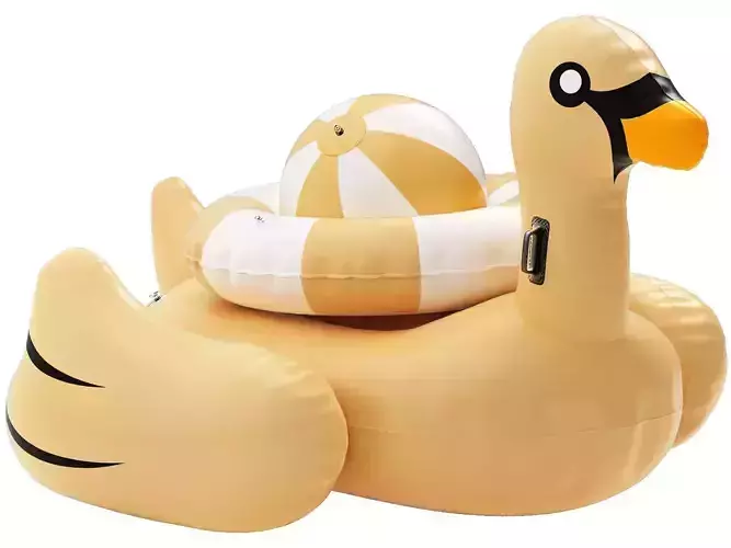 swimline giant golden goose float with ring and ball
