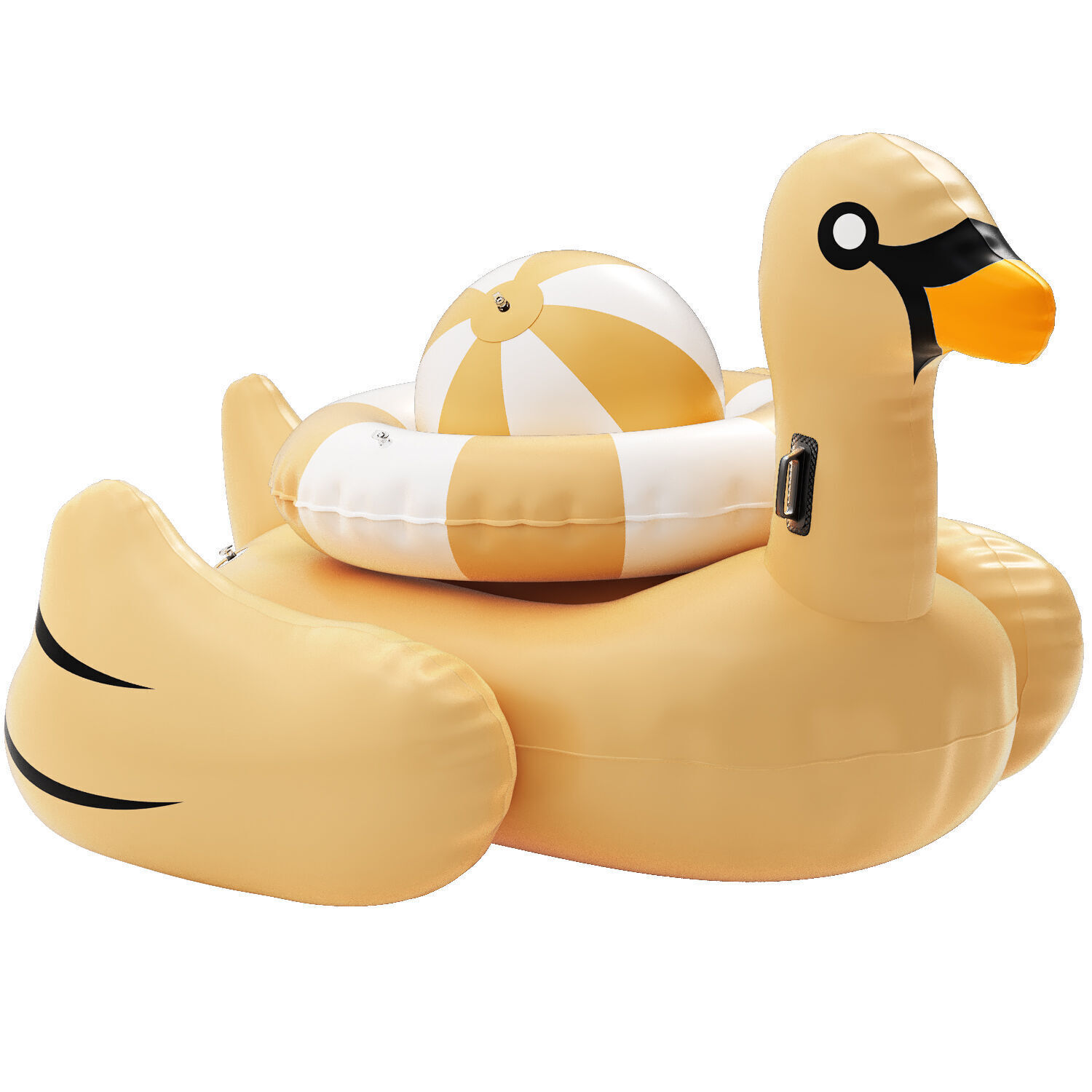 swimline giant golden goose float with ring and ball 3D model_1