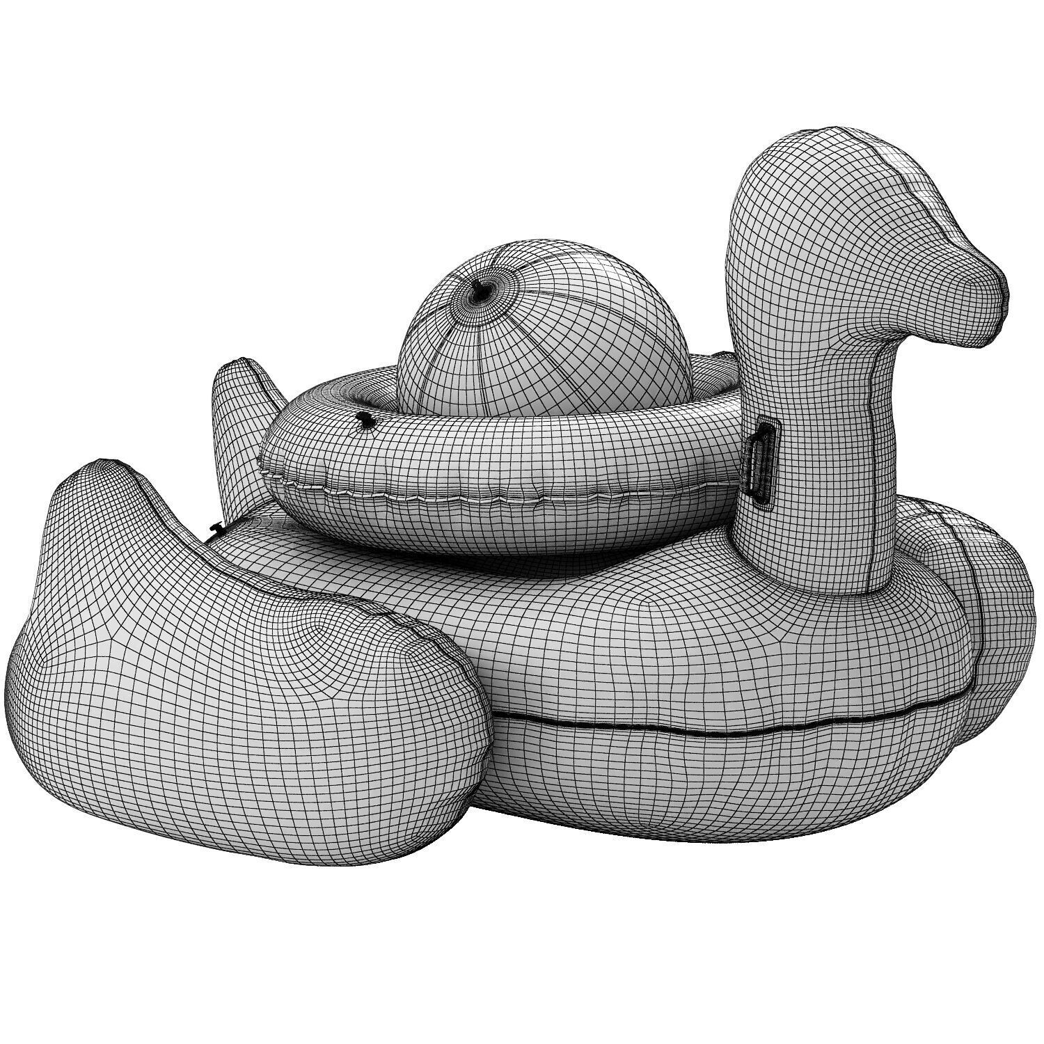 swimline giant golden goose float with ring and ball 3D model_5