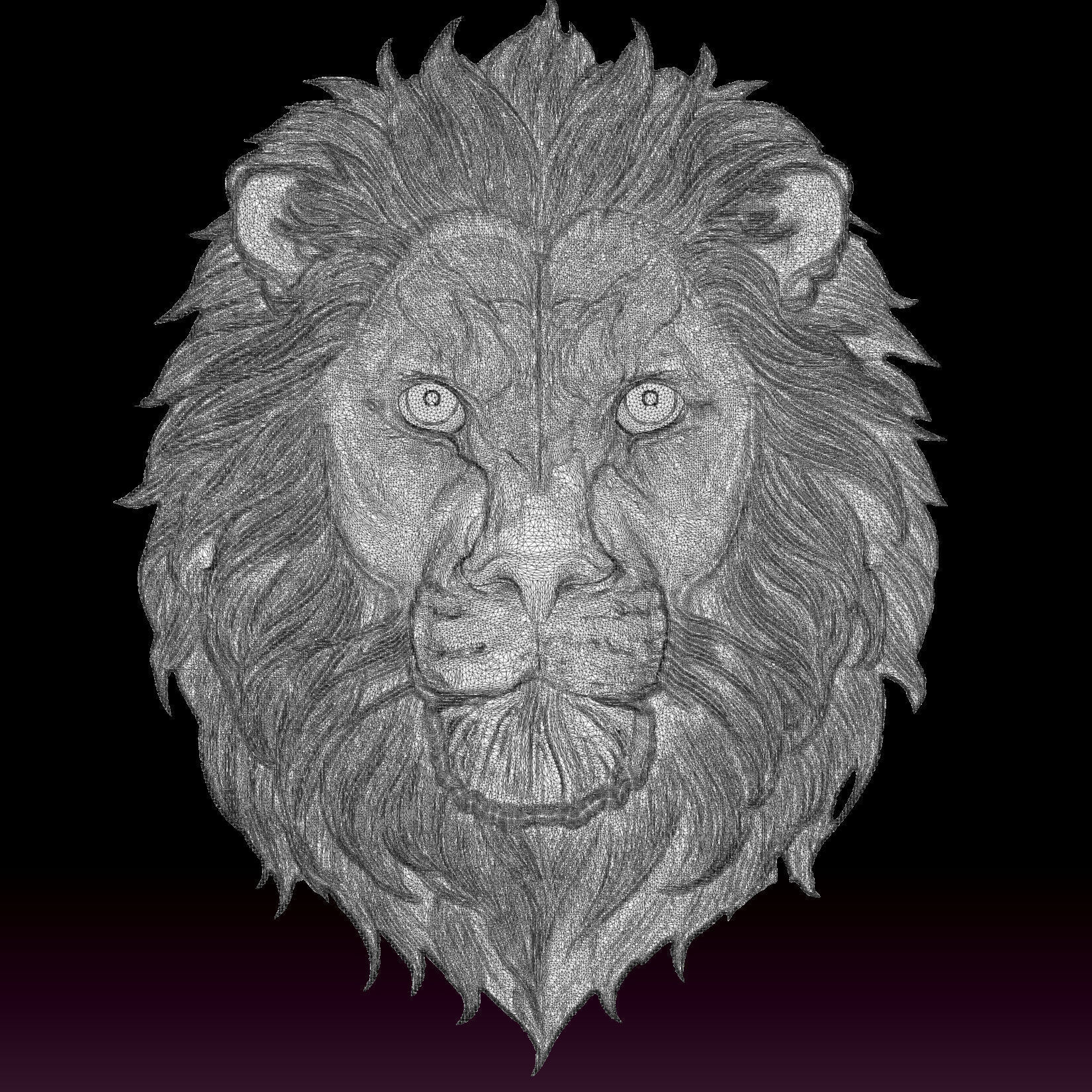 Lion Head 3D print model_4