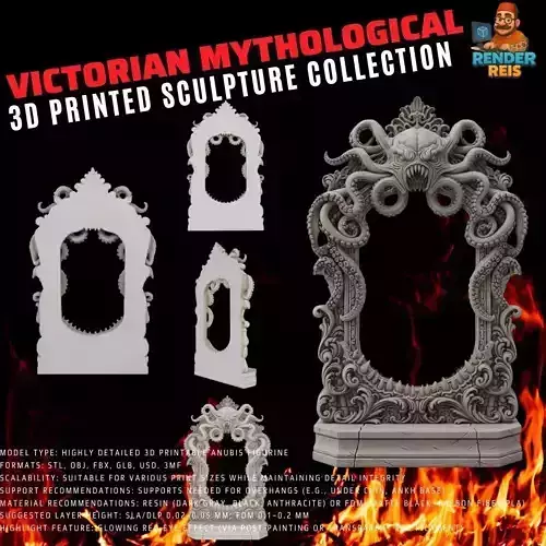 3D Printable Gothic Kraken Frame 3D model