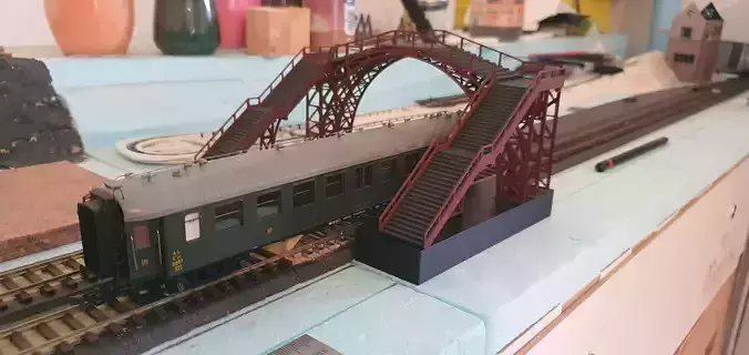 Passerelle pieton HO Scale Europe 3D print model