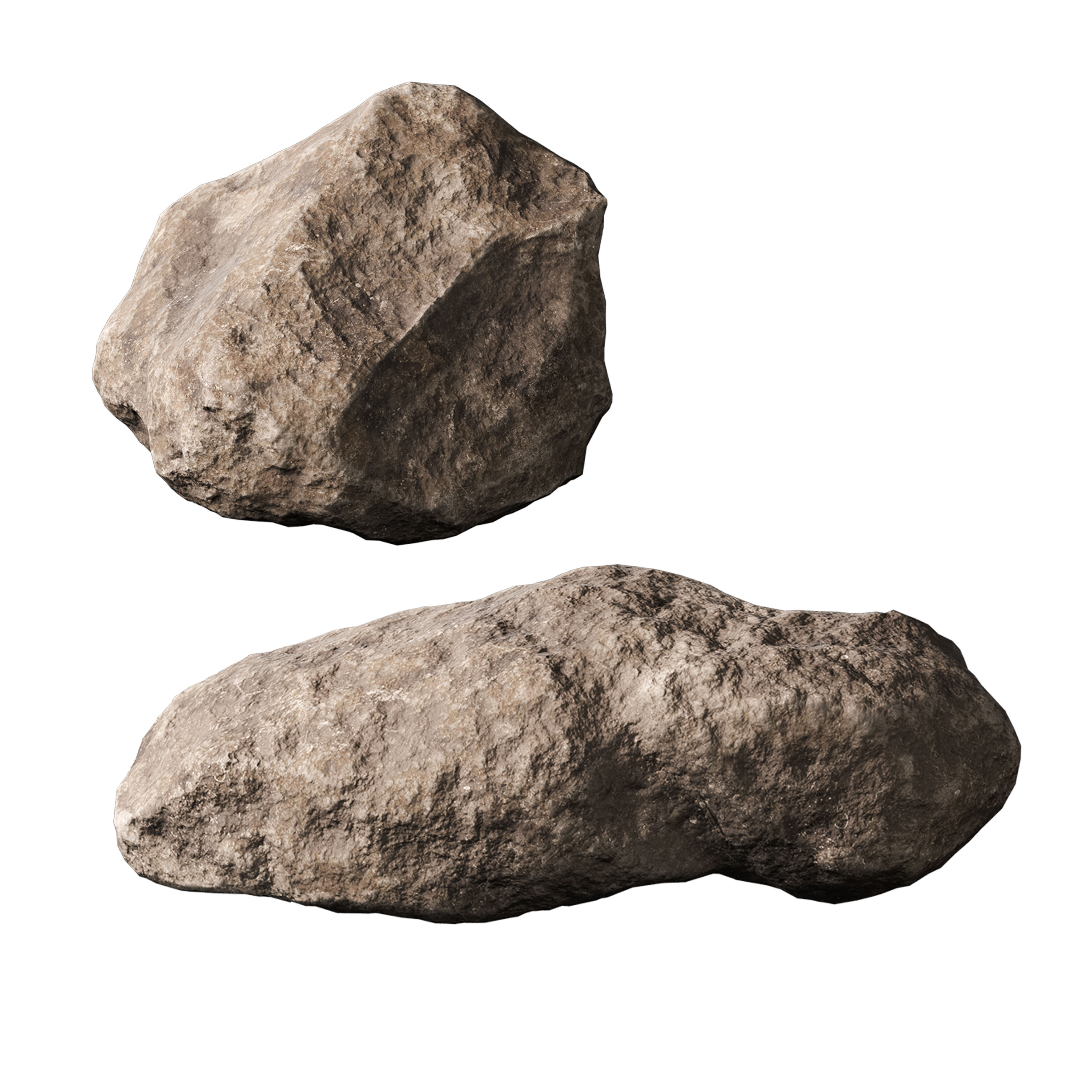 Low Poly Stones Set 04 3D model_4