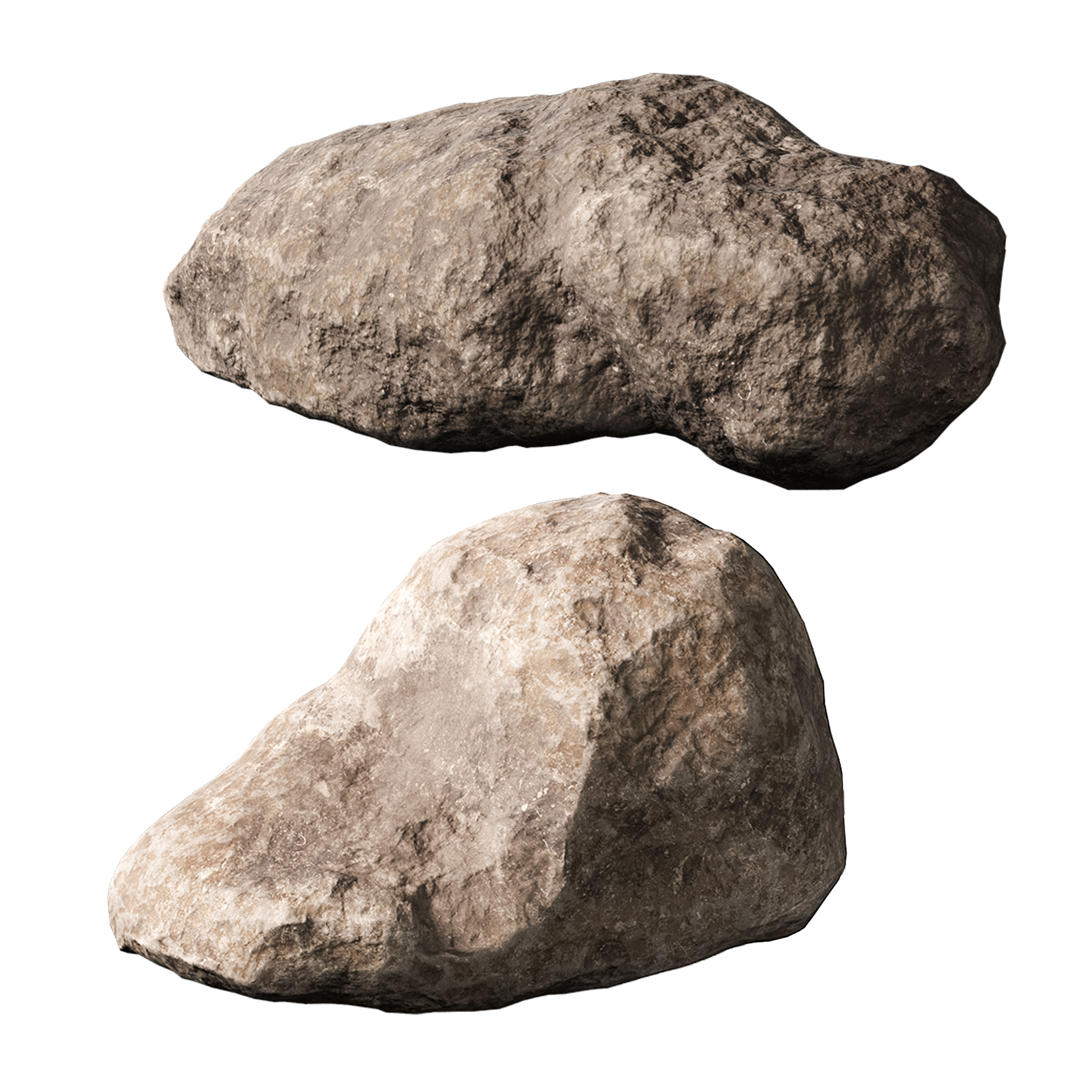 Low Poly Stones Set 04 3D model_2