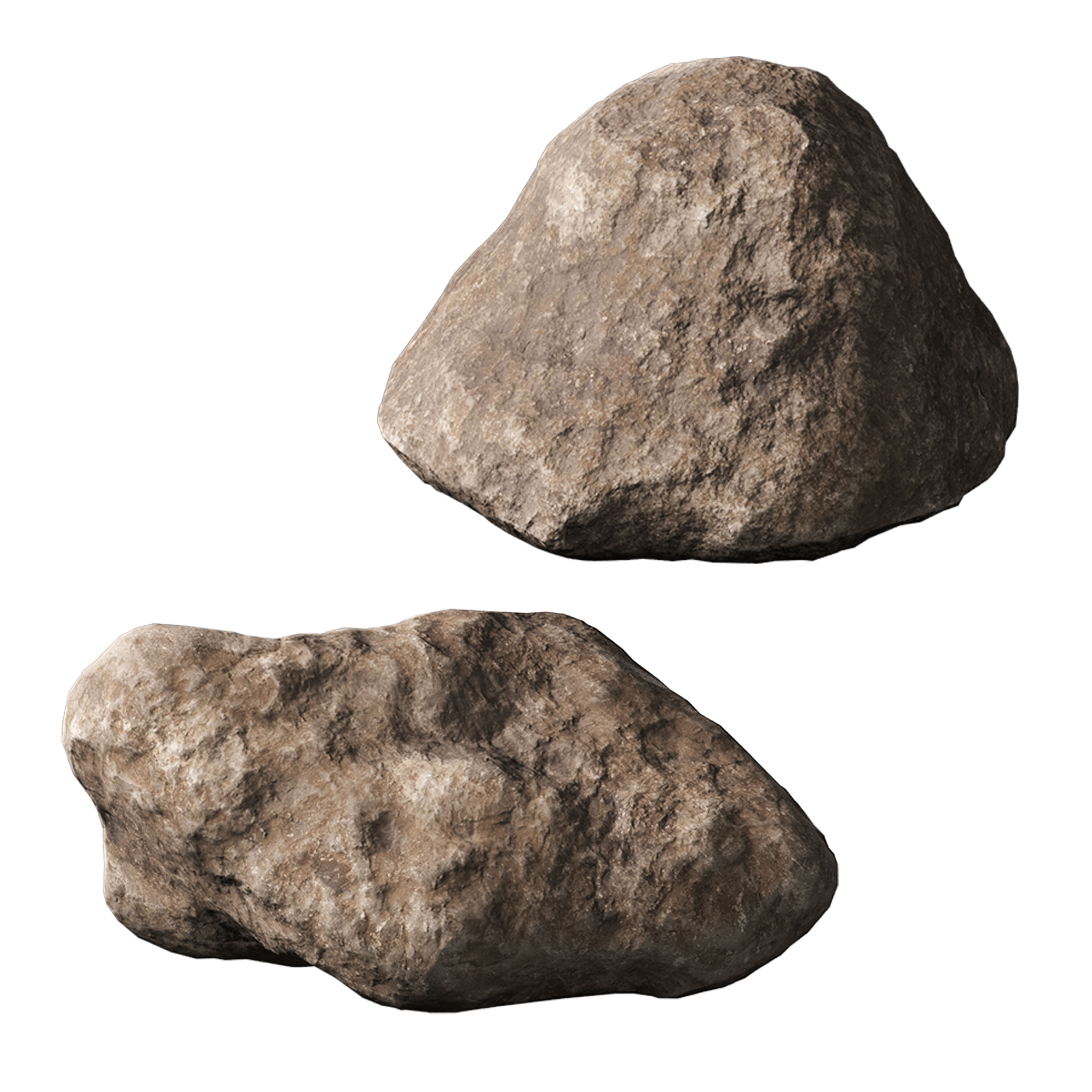 Low Poly Stones Set 04 3D model_3
