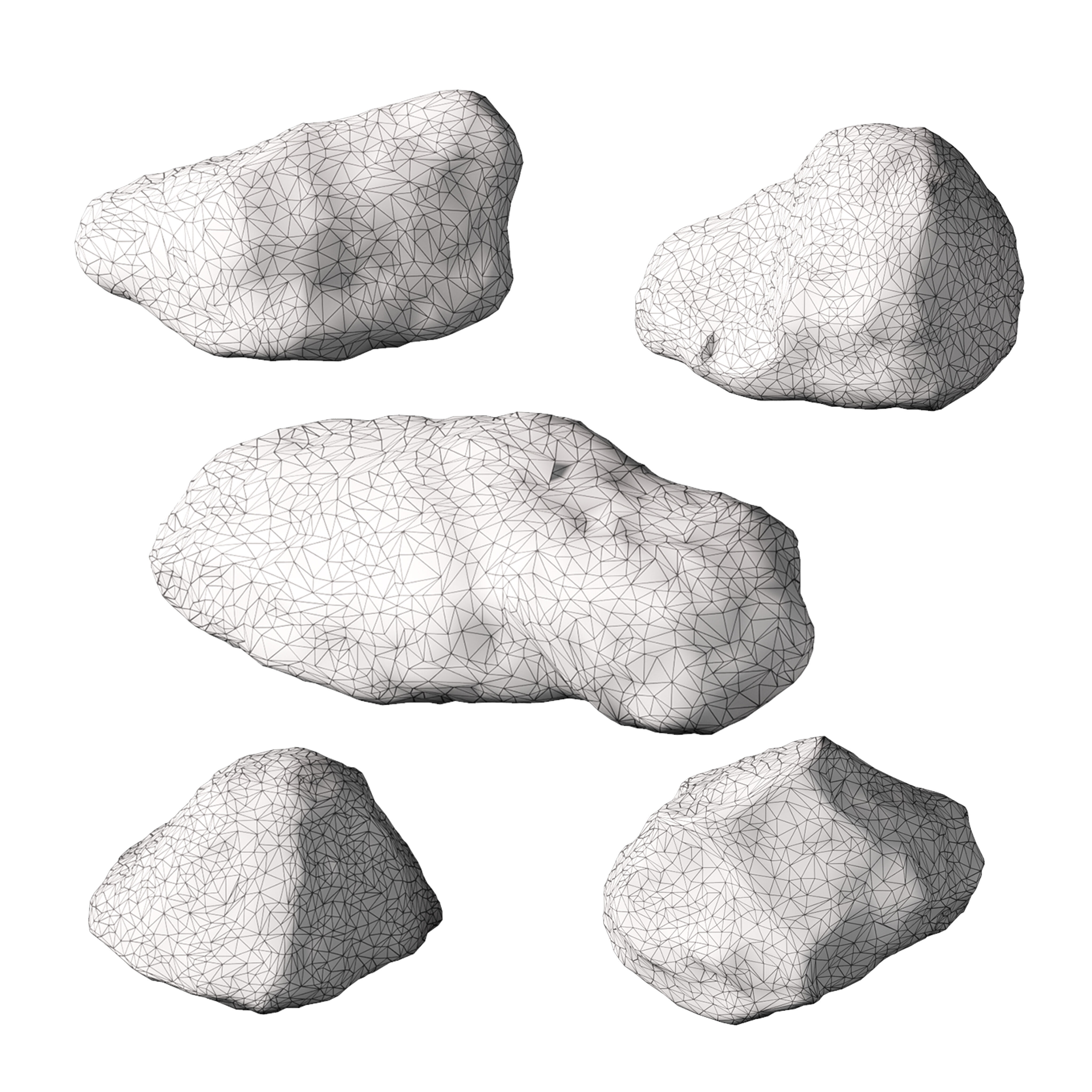 Low Poly Stones Set 04 3D model_5